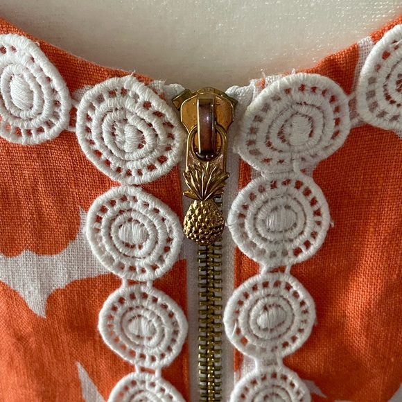 Lilly Pulitzer Target Giraffes Linen Lace Trim Shift Dress Size 4 - Picture 6 of 9